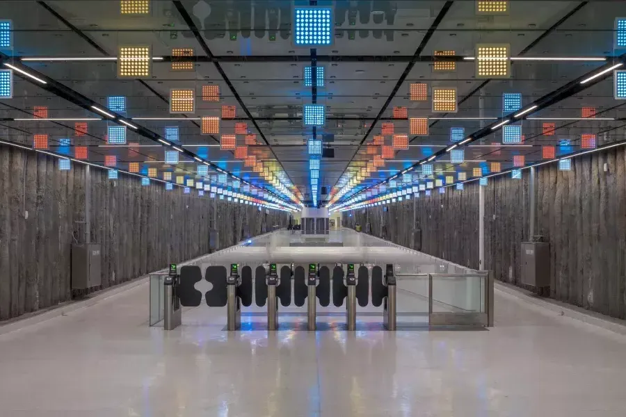 Lucy in the Sky light art installation at the Muni station.